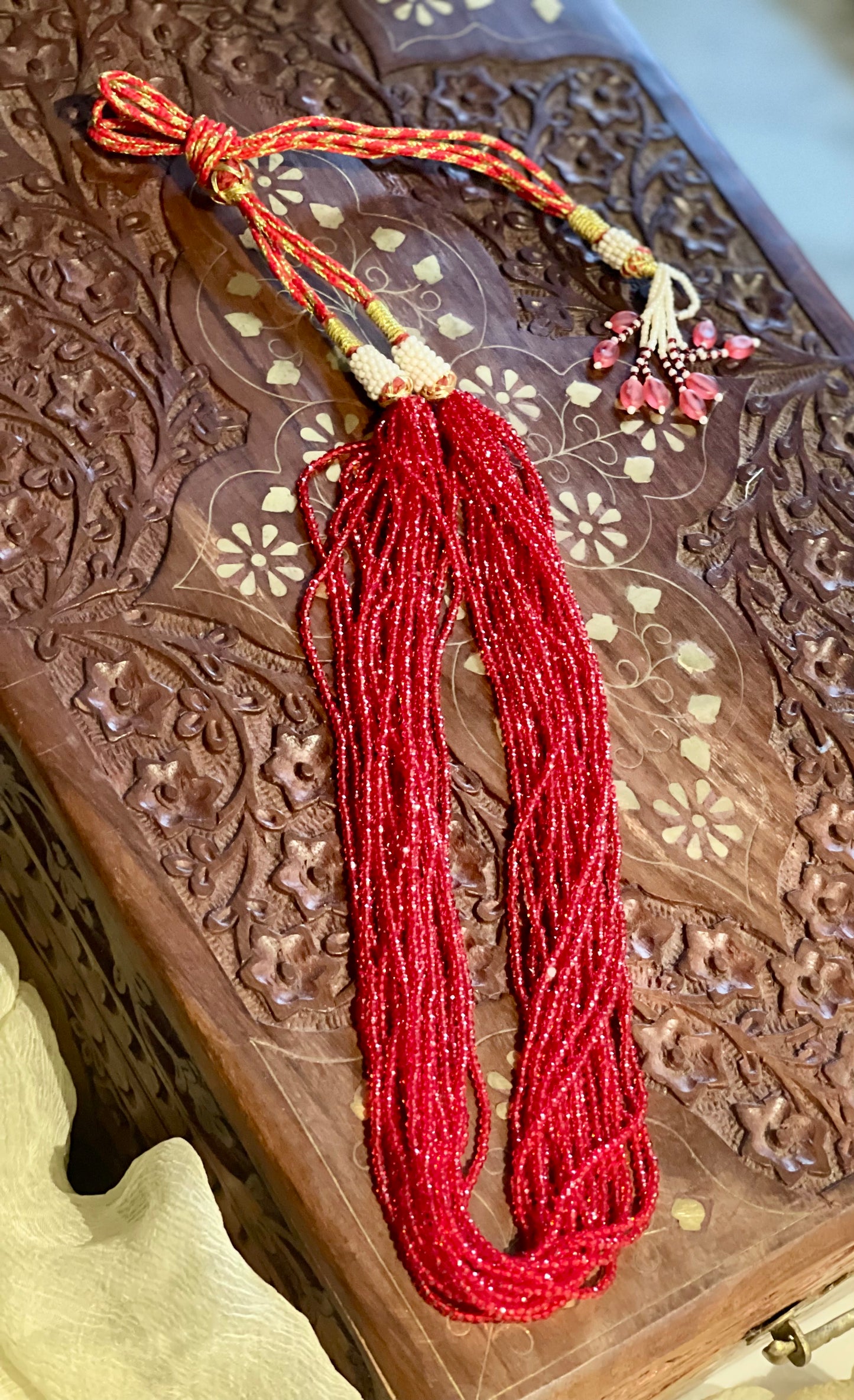 Cascade Glow Necklace – In Crimson & Azure