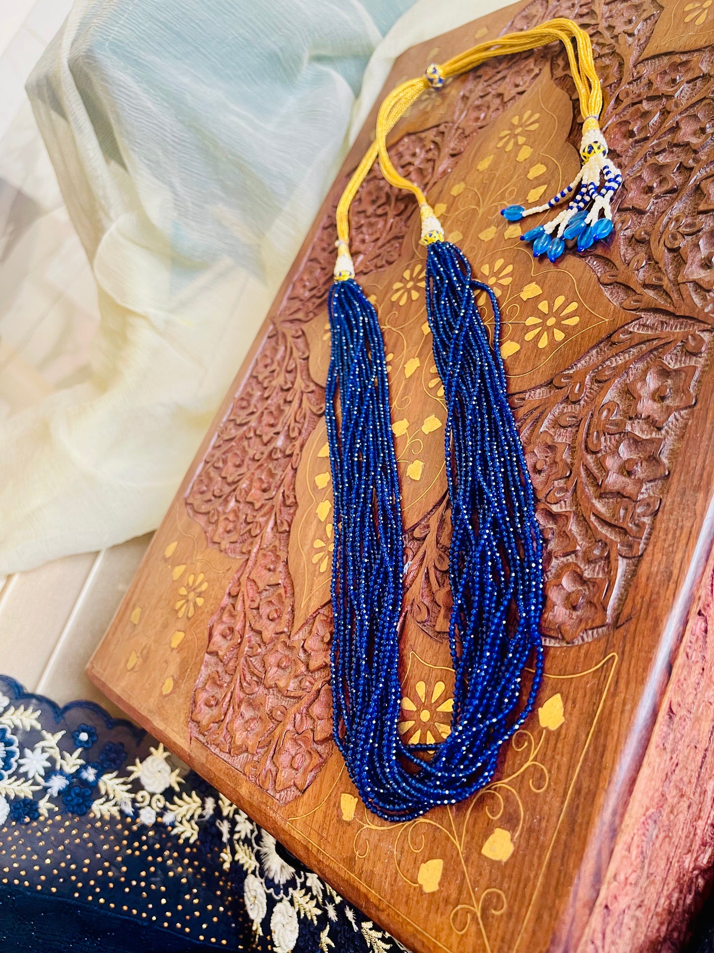 Cascade Glow Necklace – In Crimson & Azure